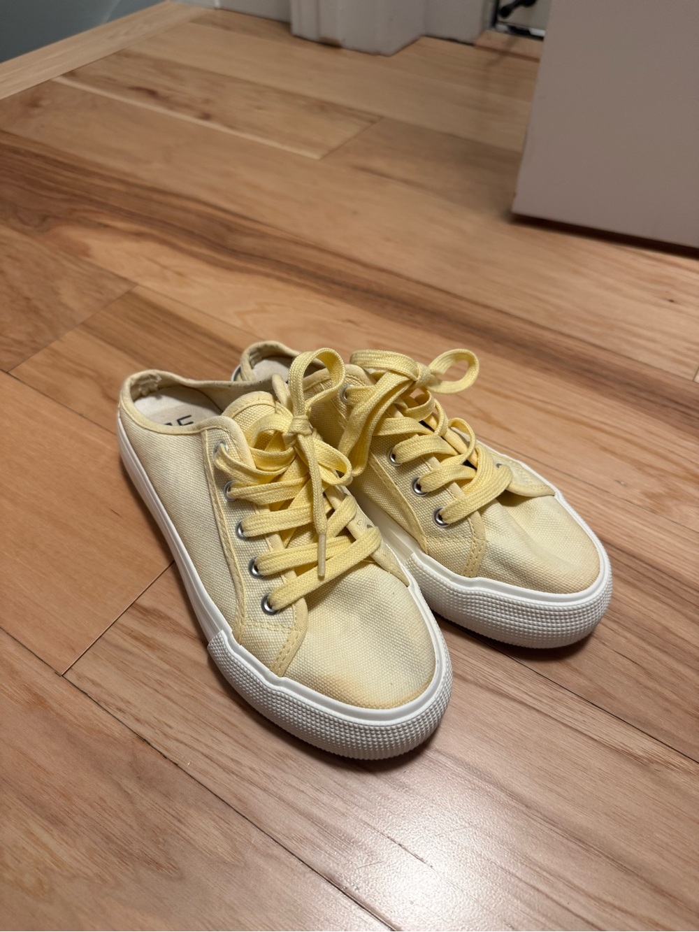 Yellow Canvas Lace-Up Sneakers